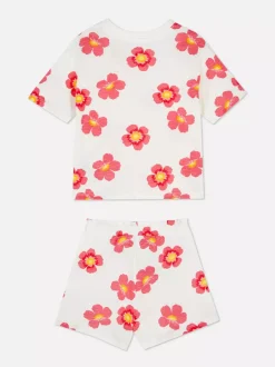 Primark Komplety I Gotowe Stroje<T-shirt i szorty w kwiaty, zestaw