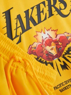 Dzieci Primark Komplety I Gotowe Stroje<T-shirt i szorty z Iron Manem Marvela i NBA Los Angeles Lakers