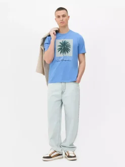 Primark Topy I T-Shirty<T-shirt Malibu z nadrukiem z palmą