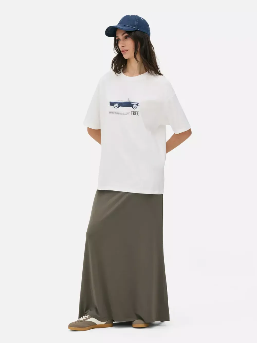Primark Topy I T-Shirty<T-shirt oversize w stylu boyfriend z motywem auta