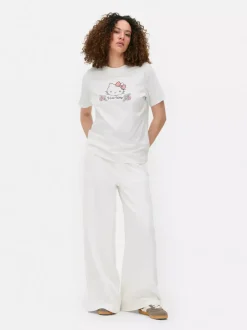 Primark Topy I T-Shirty<T-shirt w kwiaty z motywem Hello Kitty
