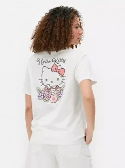 Primark Topy I T-Shirty<T-shirt w kwiaty z motywem Hello Kitty