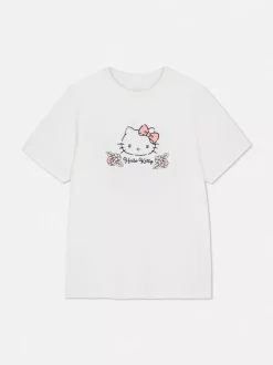 Primark Topy I T-Shirty<T-shirt w kwiaty z motywem Hello Kitty