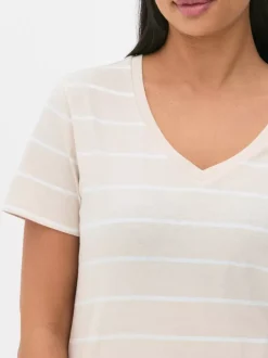 Primark Topy I T-Shirty<T-shirt w paski z dekoltem w serek