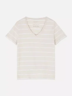 Primark Topy I T-Shirty<T-shirt w paski z dekoltem w serek