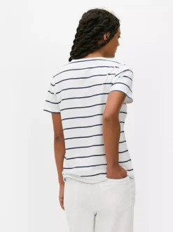 Primark Topy I T-Shirty<T-shirt w paski z dekoltem w serek