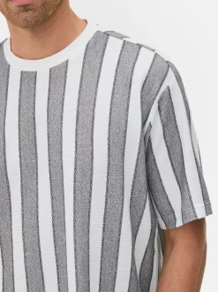 Primark Piżamy<T-shirt w paski z krótkim rękawem