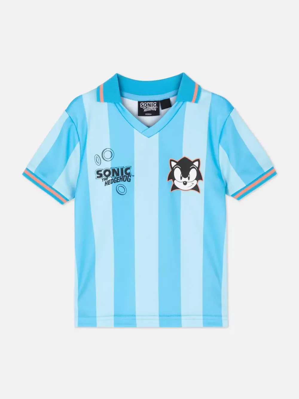 Dzieci Primark Topy I T-Shirty<T-shirt w paski z motywem Jeża Sonica