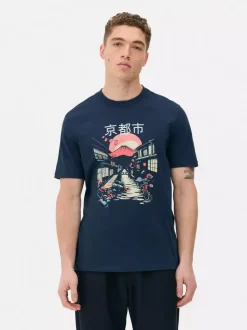 Primark Topy I T-Shirty<T-shirt z krótkim rękawem i motywem azjatyckim