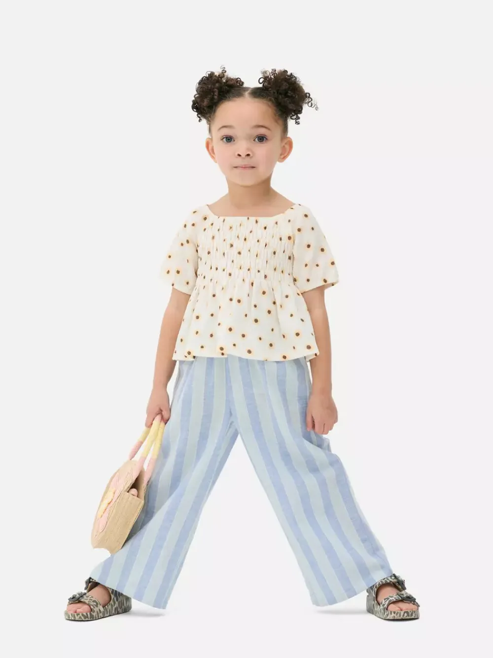 Dzieci Primark Topy I T-Shirty<T-shirt z marszczoną fakturą i motywem słonecznika