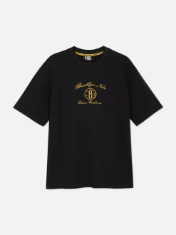 Primark Topy I T-Shirty|Topy I T-Shirty<T-shirt z motywem Brooklyn Nets NBA