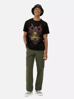 Primark Topy I T-Shirty<T-shirt z motywem Deadpoola i Wolverine Marvela