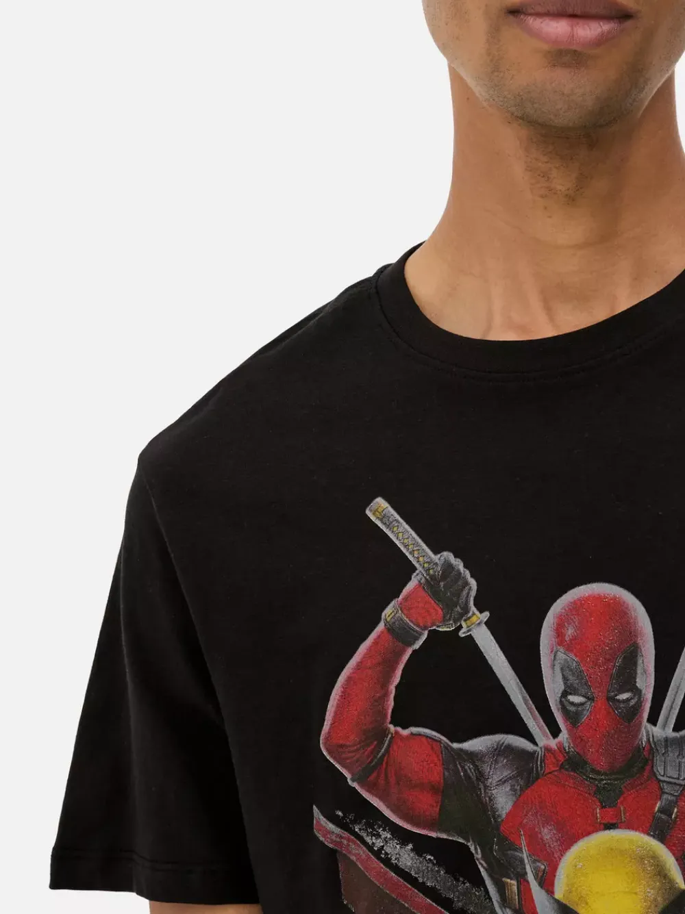 Primark Topy I T-Shirty<T-shirt z motywem Deadpoola i Wolverine Marvela