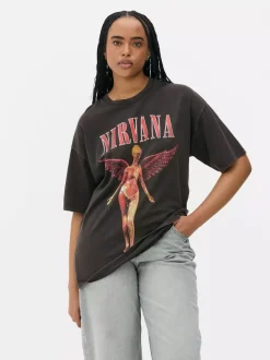 Primark Topy I T-Shirty<T-shirt z motywem zespołu Nirvana
