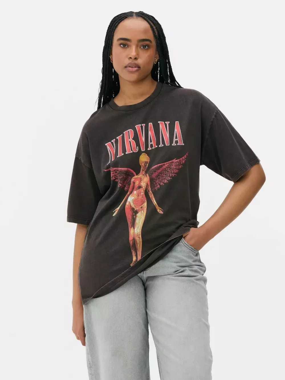 Primark Topy I T-Shirty<T-shirt z motywem zespołu Nirvana