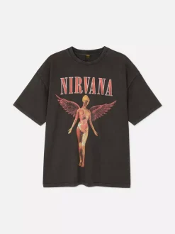 Primark Topy I T-Shirty<T-shirt z motywem zespołu Nirvana