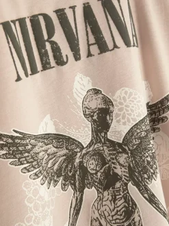 Dzieci Primark Topy I T-Shirty<T-shirt z okrągłym dekoltem i motywem Nirvany