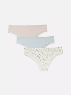Damskie Primark Majtki Damskie<Wzorzyste figi brazylijskie, 3 pary