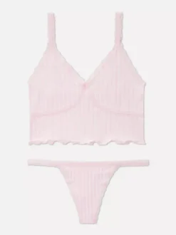 Damskie Primark Komplety Bielizny Damskiej<Zestaw z ażurową braletką i stringami
